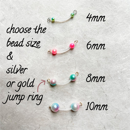 Colorful Pearl Barbell Nipple Rings / Faux Nipple Piercing / Non Piercing Nipple Jewelry