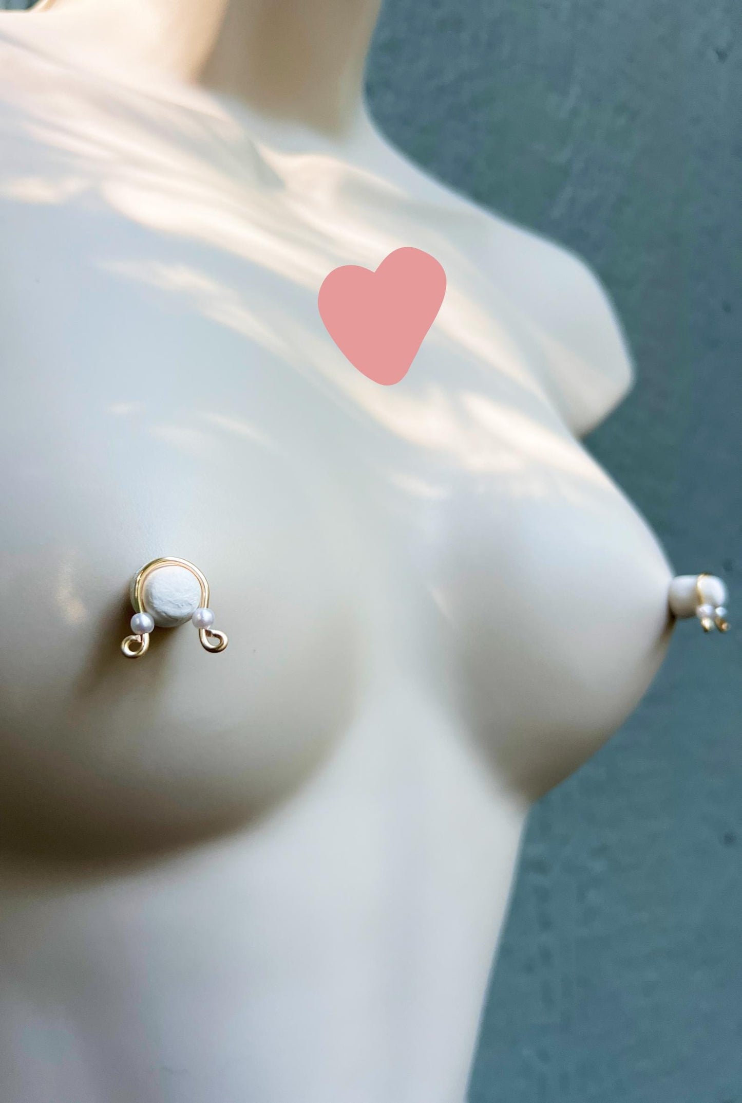 Nipple Rings with Pearls - Non Piercing Nipple Jewelry / Faux Nipple Piercing