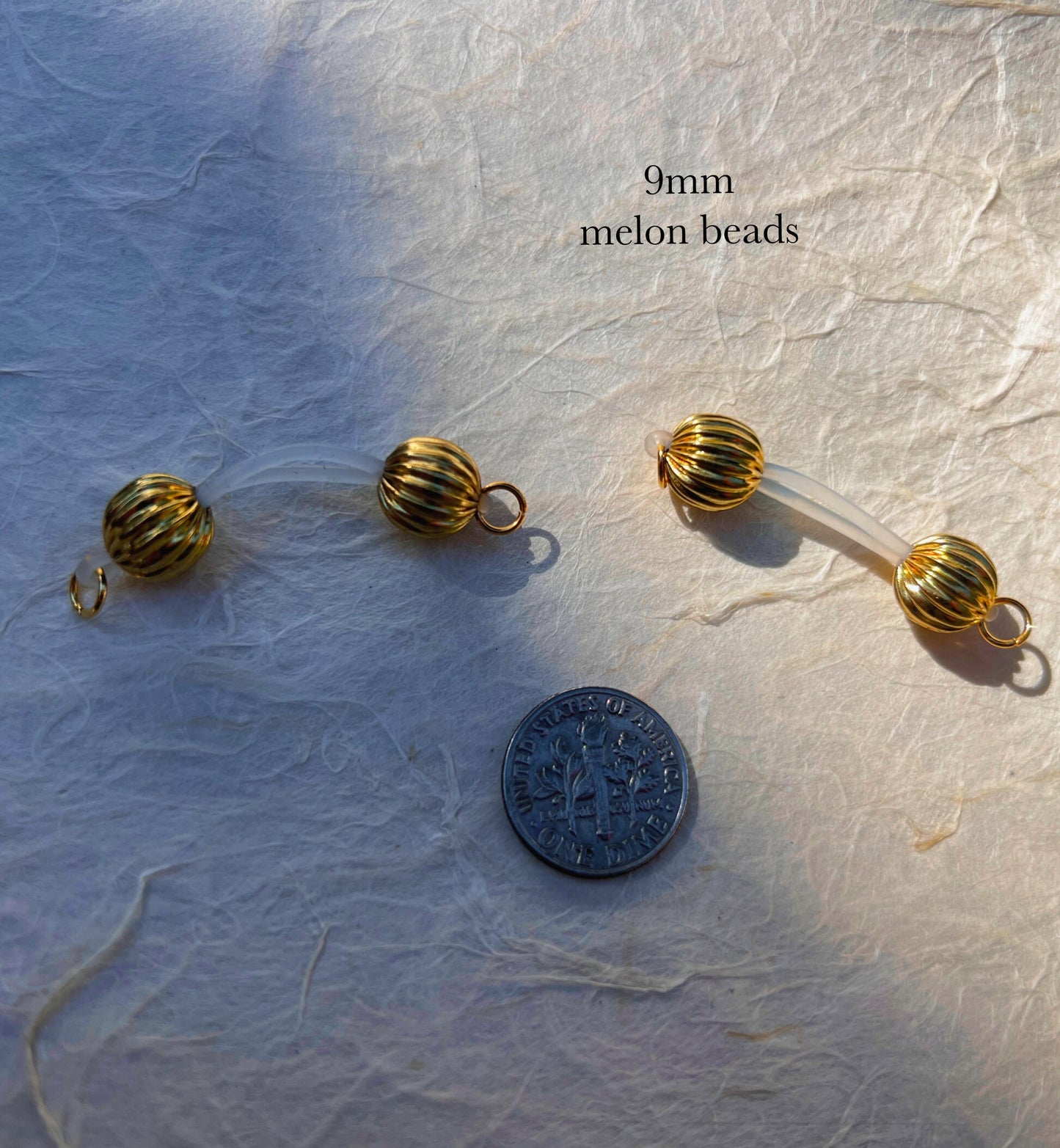 Gold Melon - Barbell Nipple Rings / Faux Nipple Piercing