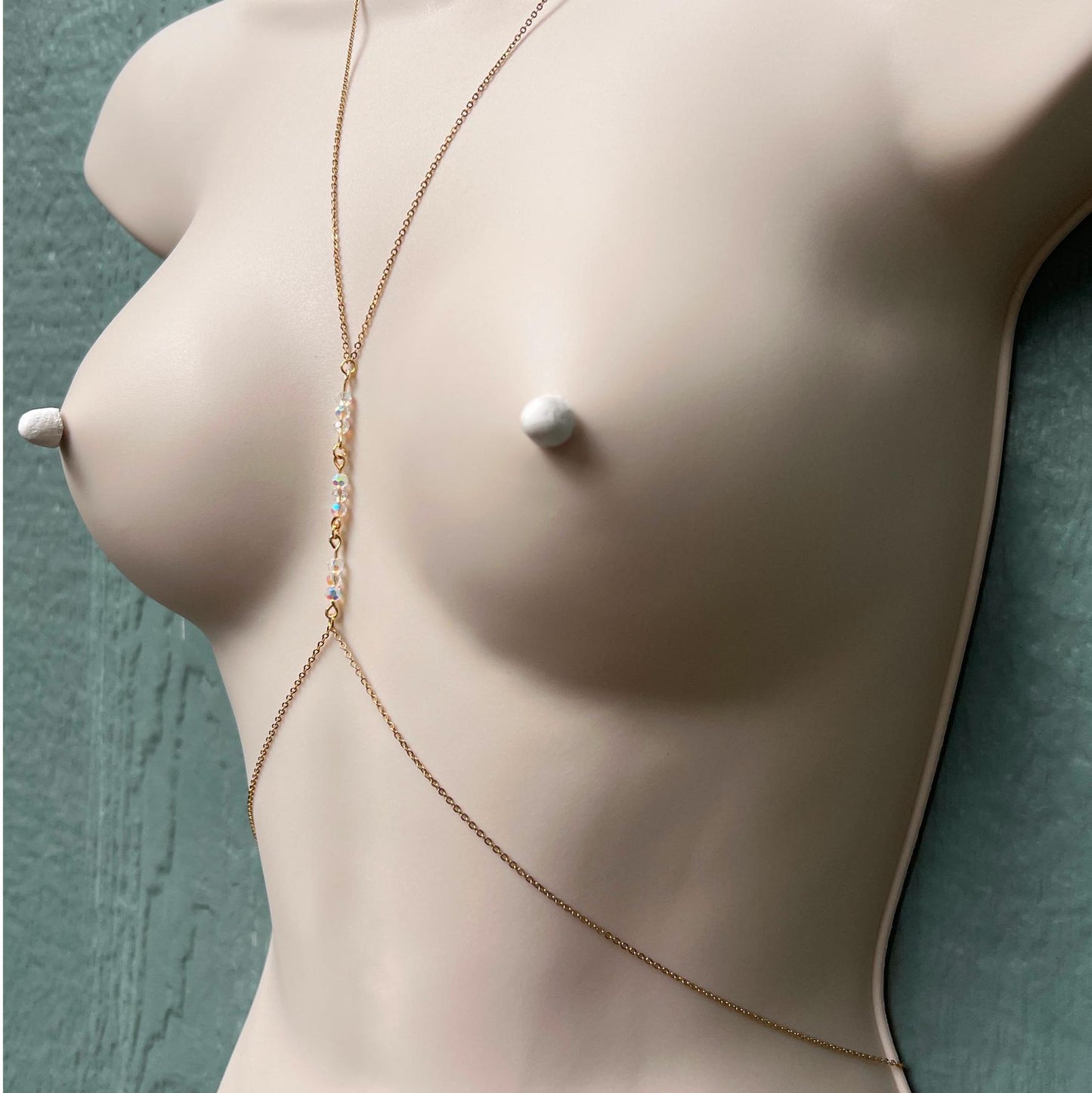 Sparkly Crystal Body Chain Jewelry - Waterproof Bra Chain / Breast Harness