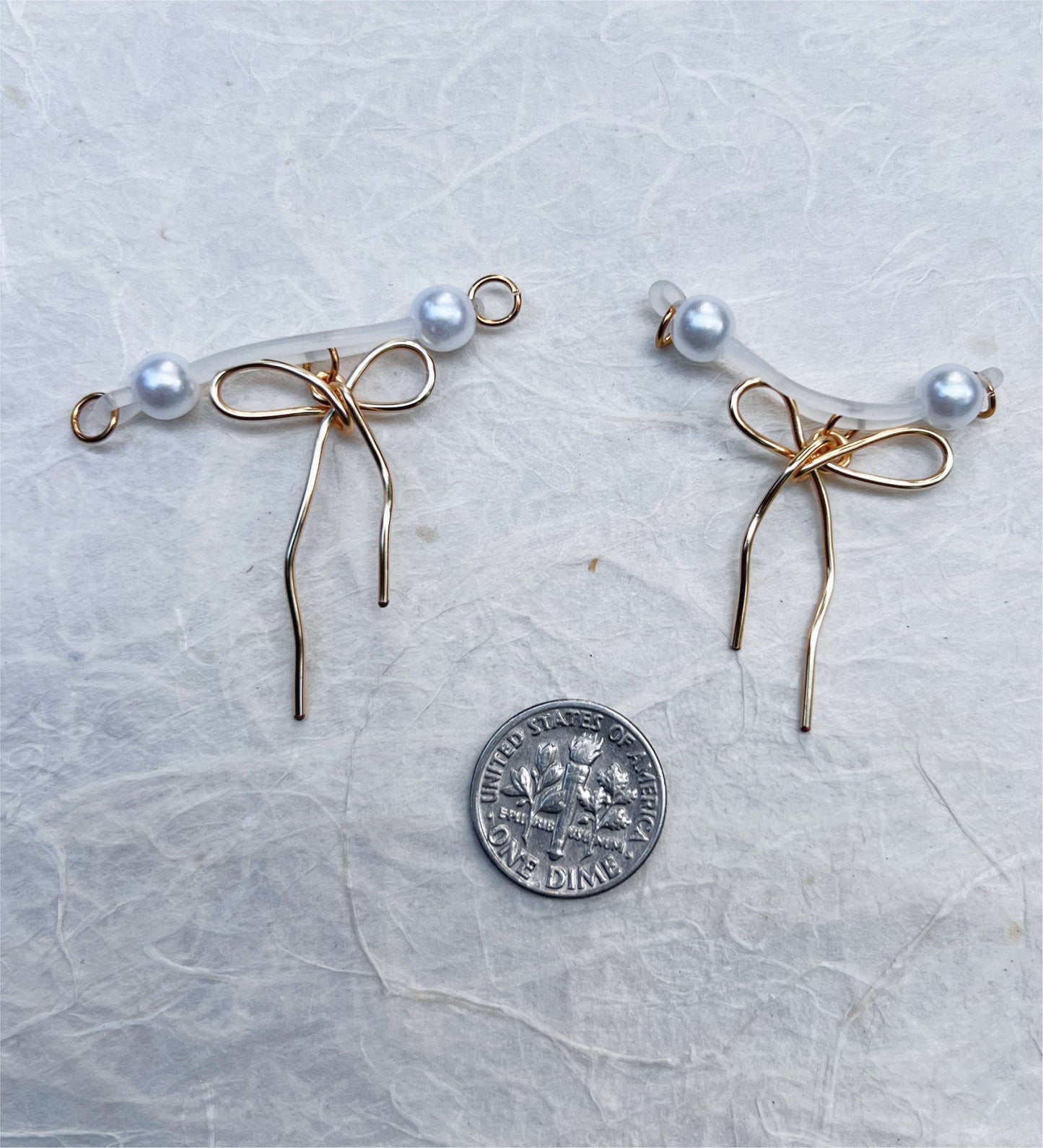 Handmade Bow - Barbell Nipple Rings / Faux Nipple Piercing