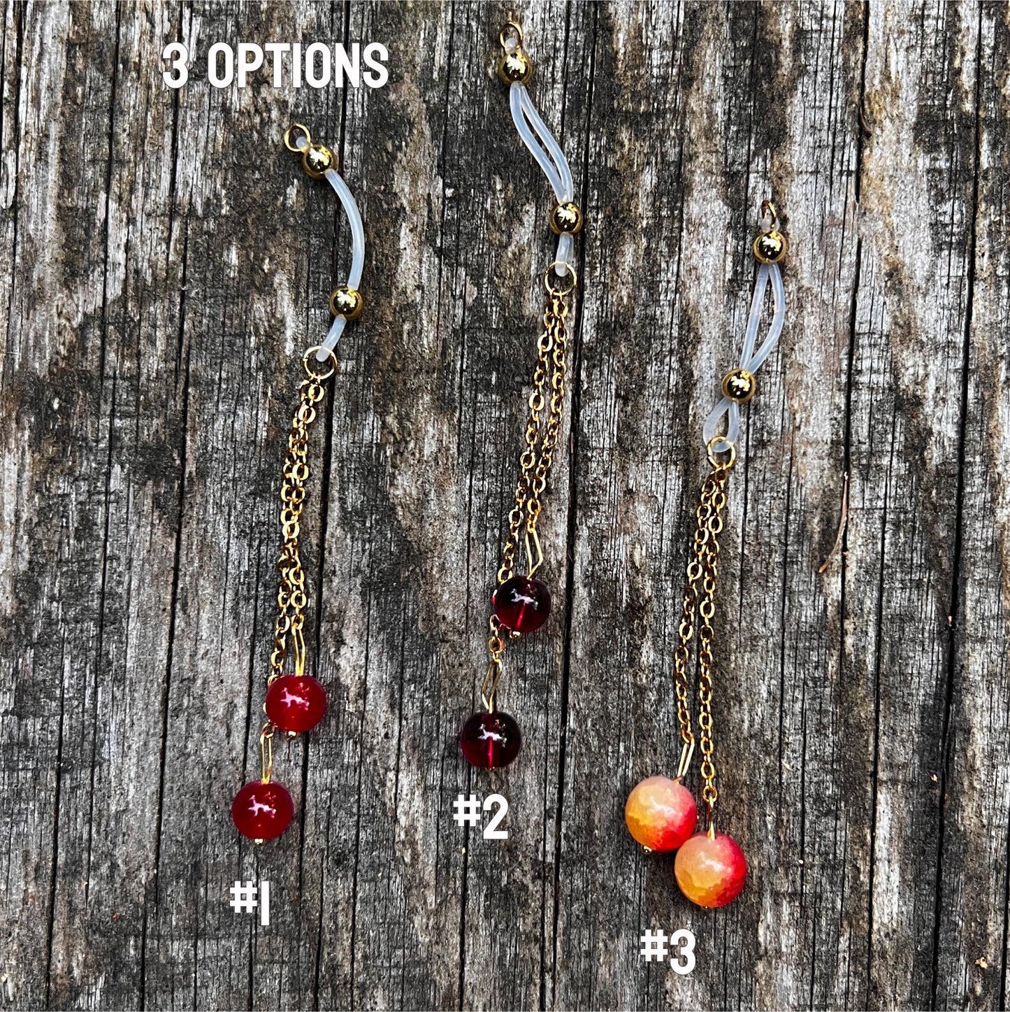 Cherry Chain Dangle - Faux Nipple Piercing / Non Piercing Nipple Jewelry