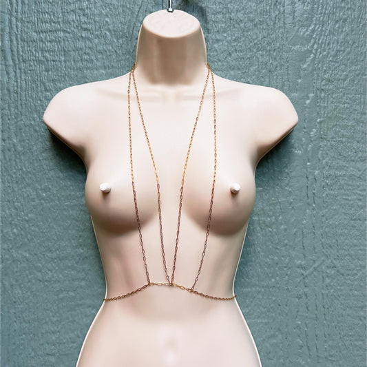 Adjustable Fine Chain Bra - Boho Body Chain Jewelry / Breast Harness