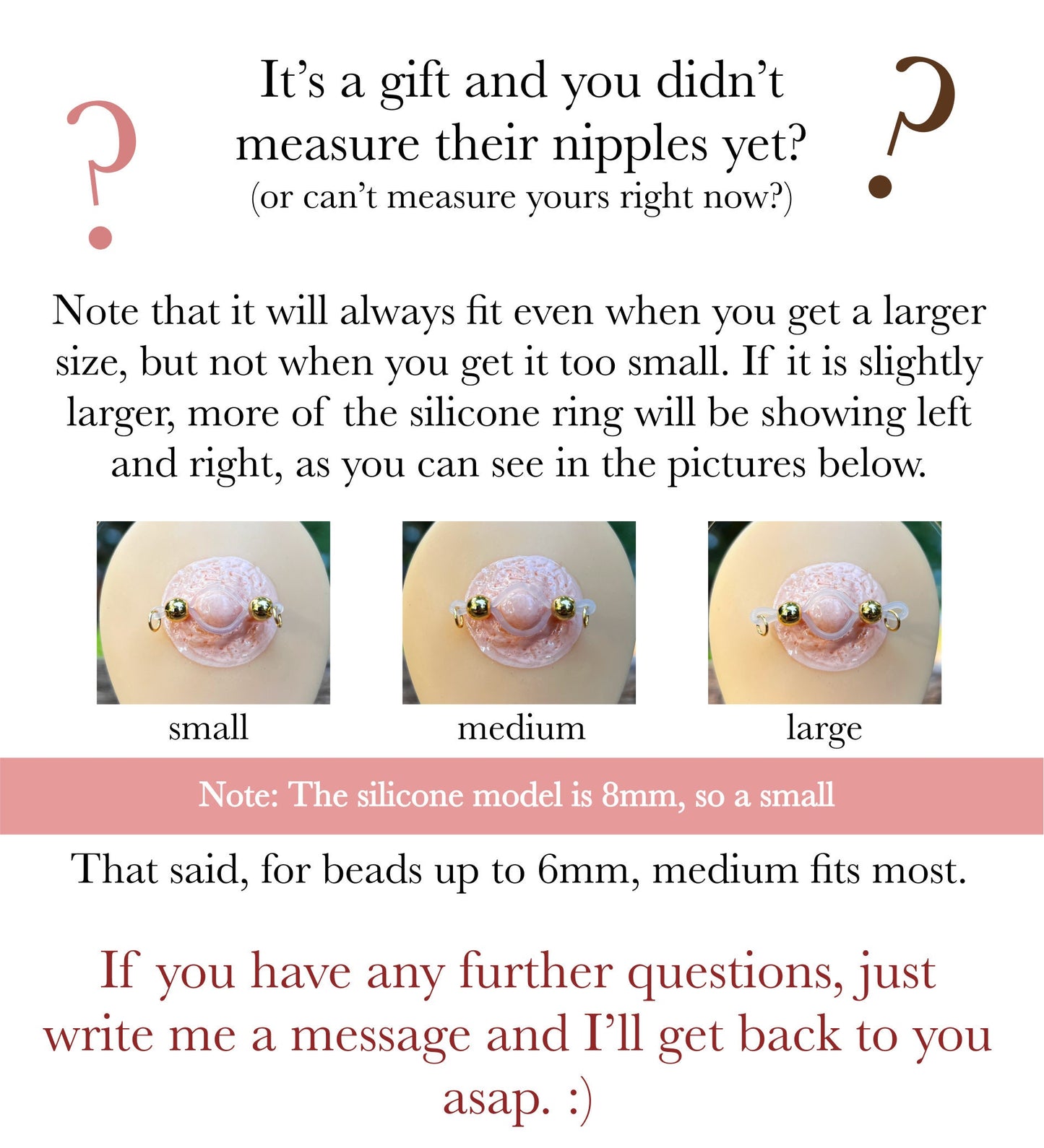 Colorful Glass Beads - Barbell Nipple Rings / Faux Nipple Piercing