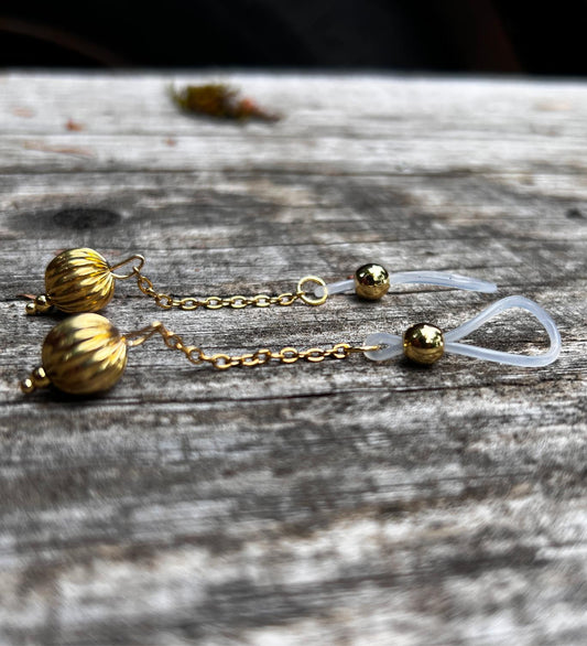 Gold Melon Dangle - Faux Nipple Piercing / Non Piercing Nipple Jewelry