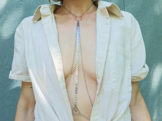 Mermaid Body Chain / Boho Chain Bra Jewelry - Waterproof Bra Chain