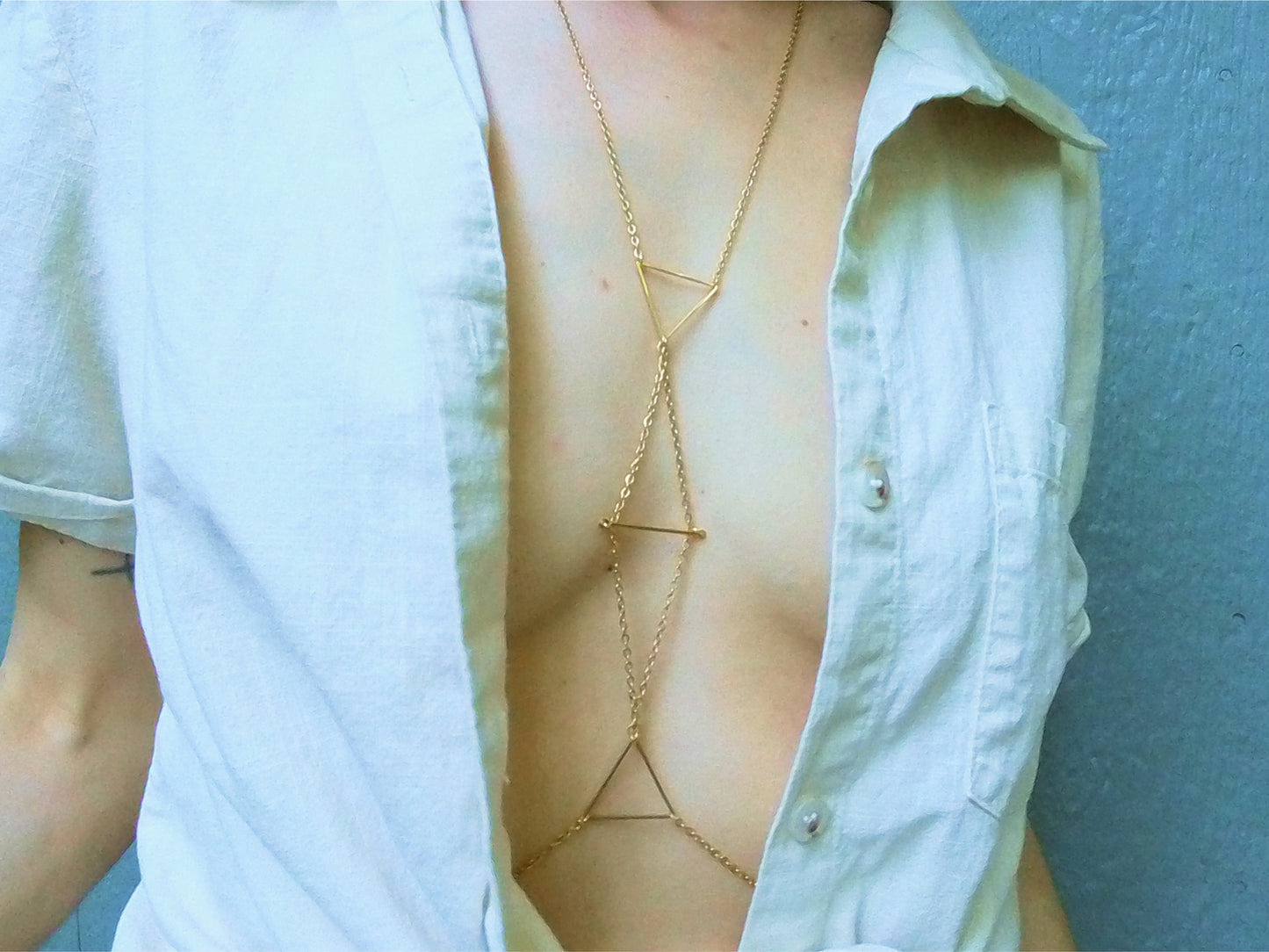 Triangle Chain Bra / Boho Body Chain Jewelry - Waterproof Bra Chain