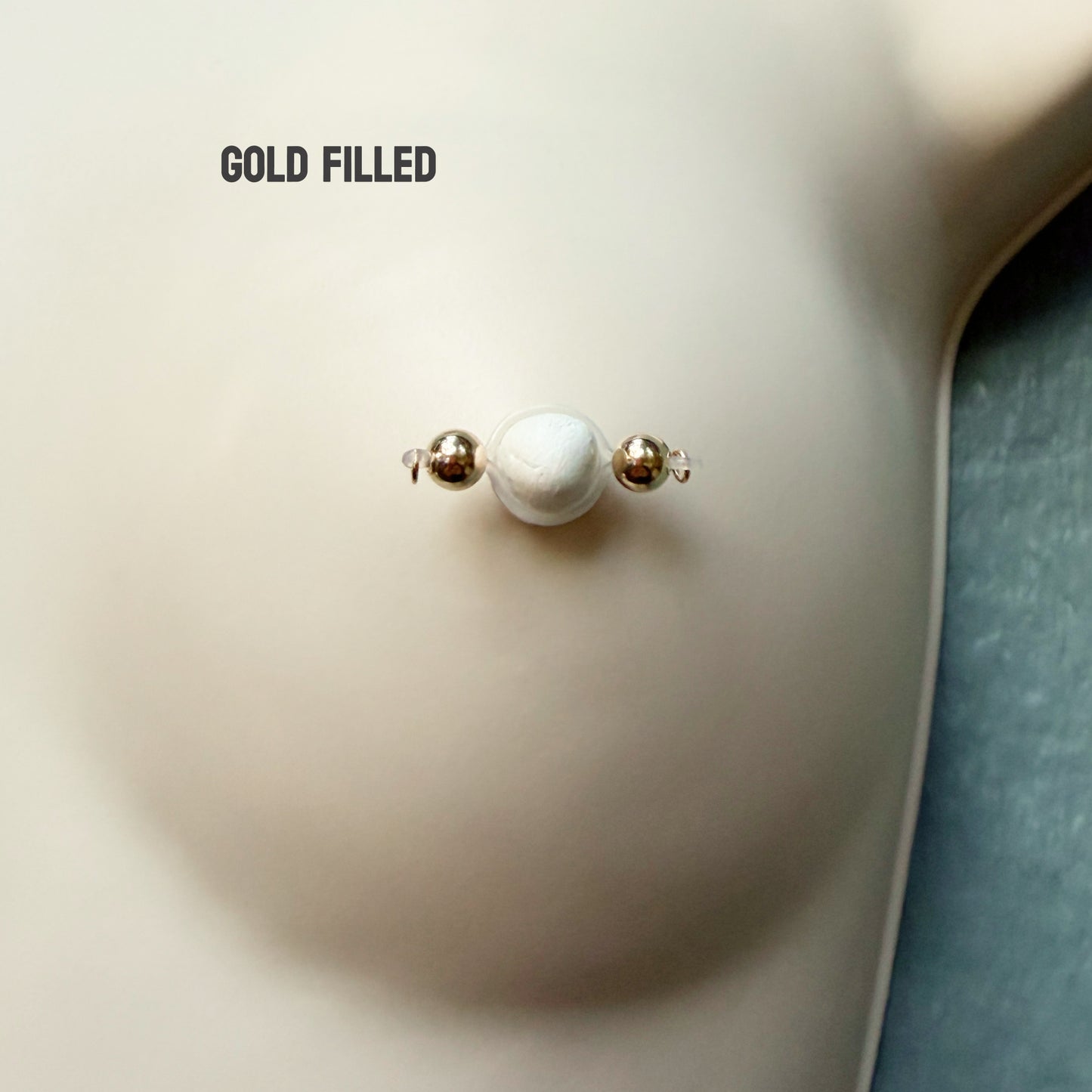 14k Gold Filled Barbell Fake Nipple Piercing - Luxury Barbell Nipple Rings