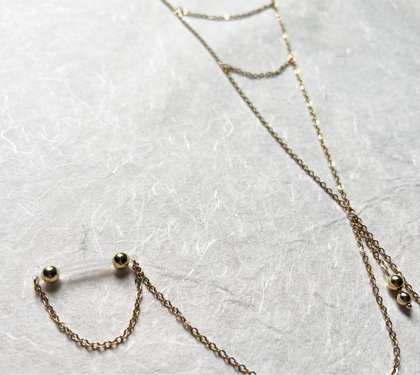 Horizontal Choker Necklace to Faux Nipple Piercing - Body Chain Jewellery / Bra Chain Necklace