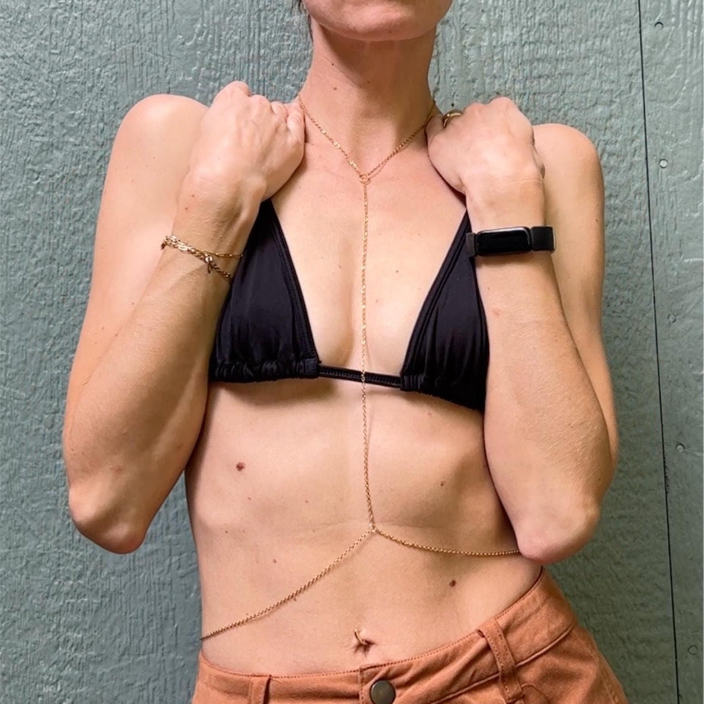 Minimalist Choker Body Chain Jewelry - Waterproof Chain Bra / Breast Harness