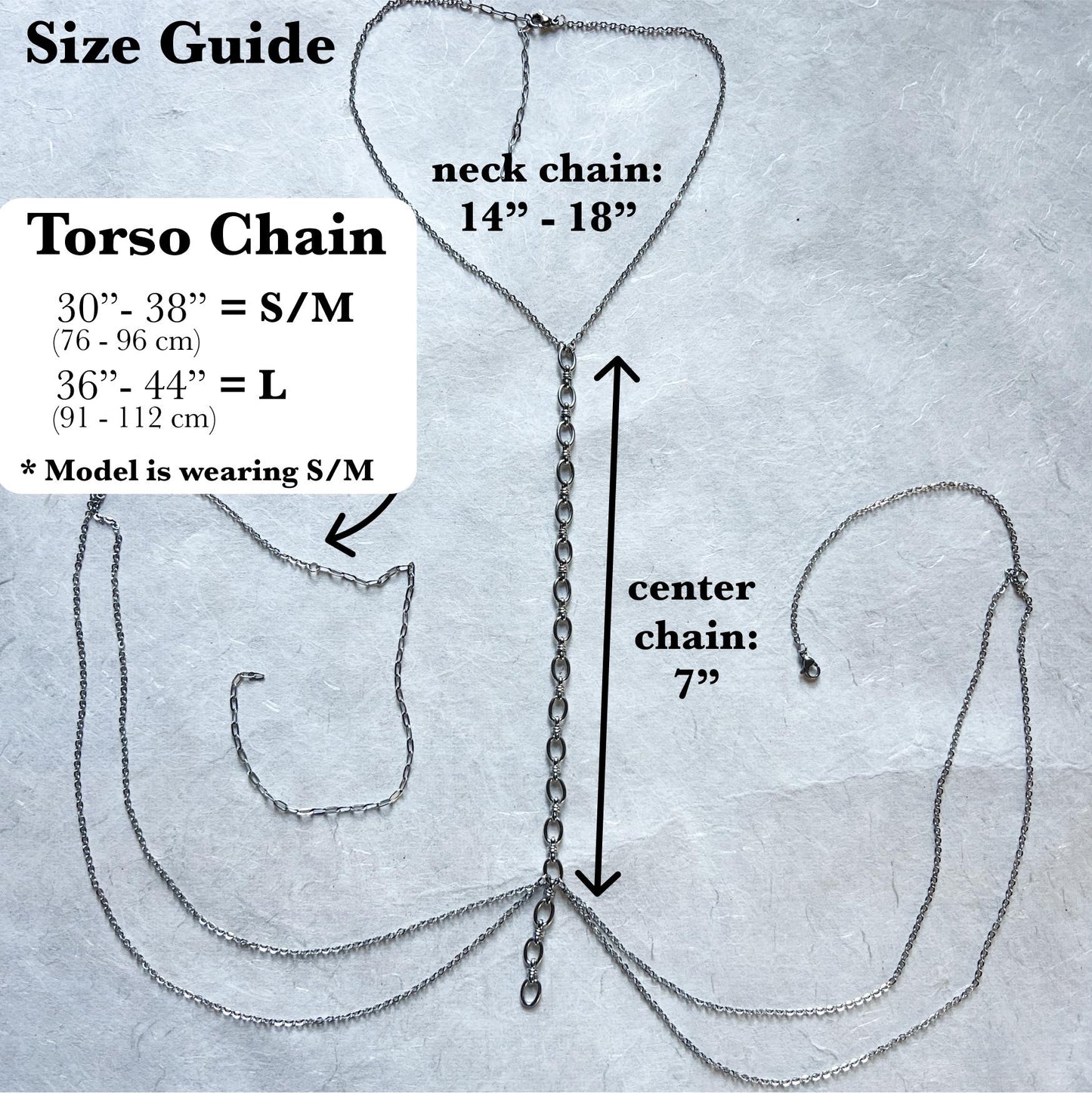 Chunky Body Chain to Faux Nipple Piercing - Choker Breast Harness / Bra Chain
