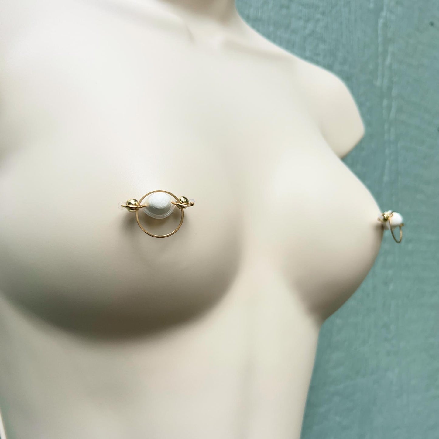 Boho Nipple Ring - Barbell Fake Nipple Piercing / Nipple Jewelry Non Piercing