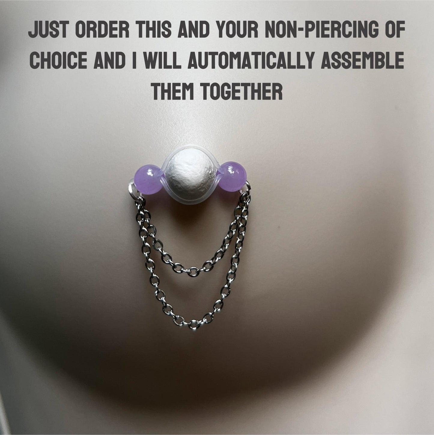 Little Add-On Nipple Chain for Fake Nipple Piercings - Nipple Jewelry Chain Only