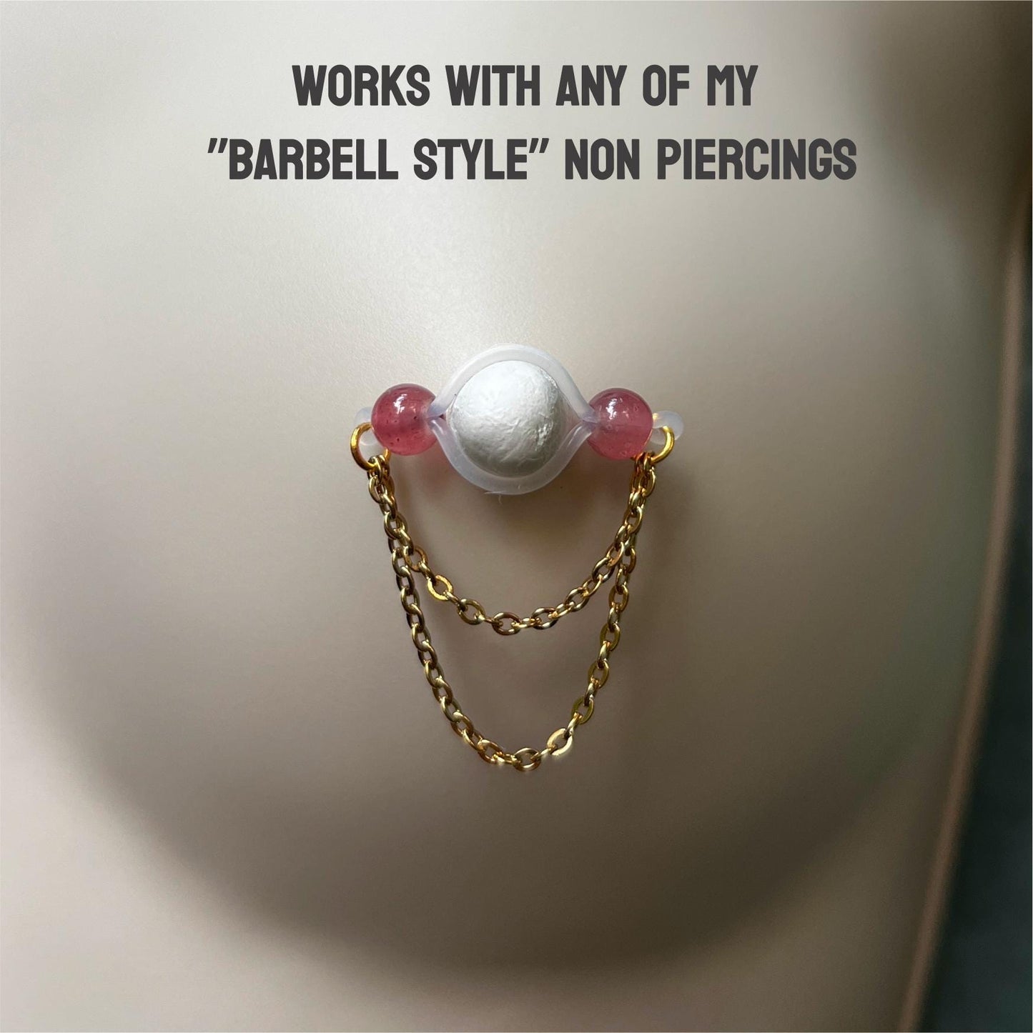 Little Add-On Nipple Chain for Fake Nipple Piercings - Nipple Jewelry Chain Only