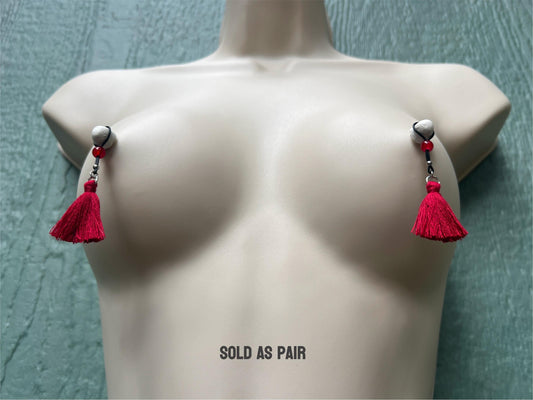 Tassel Nipple Jewelry Dangle - Faux Nipple Piercing / Non Piercing Nipple Jewelry