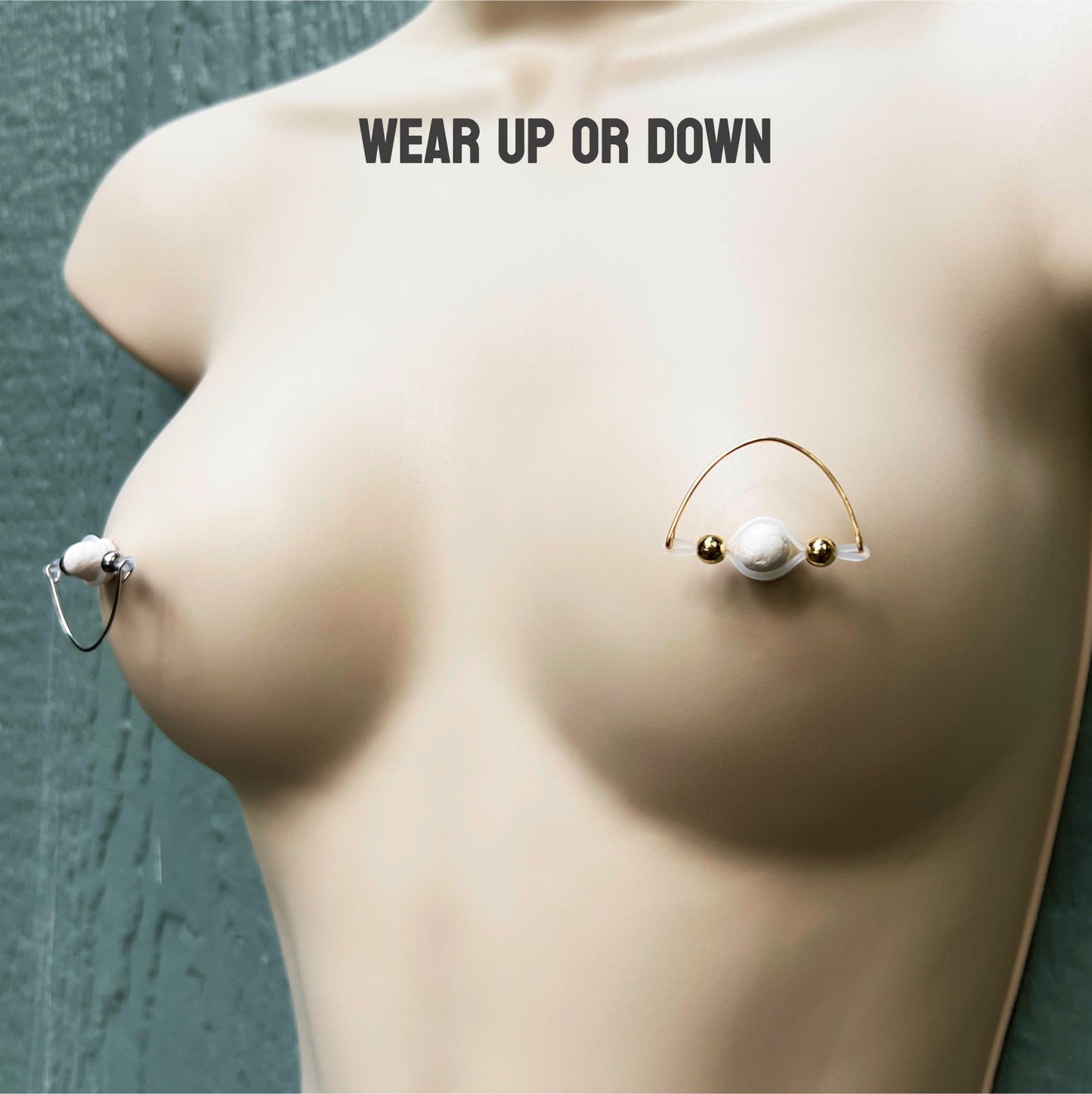 Wired Nipple Shield Piercing - Non Piercing Nipple Rings / Faux Nipple Piercing
