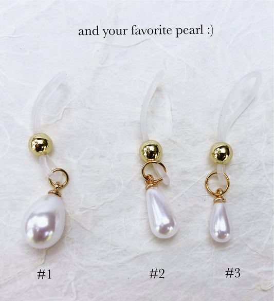 Pearl Nipple Noose Dangle - Faux Nipple Piercing / Non Piercing Nipple Jewelry