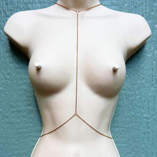 Minimalist Choker Body Chain Jewelry - Waterproof Chain Bra / Breast Harness