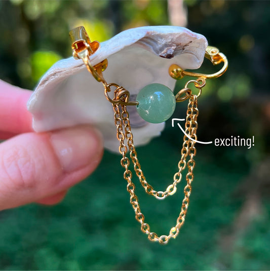 Labia Clip with Chains and Crystal Beads - Sensual Labia Jewelry / Intimate Jewelry