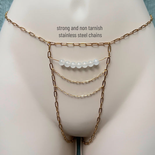 Crotchless Panties with Chains - Chain Thong / Ouvert Lingerie / BDSM Jewelry
