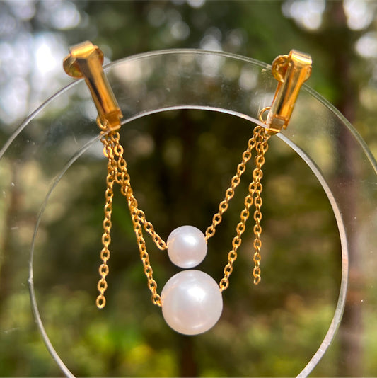 Labia Jewelry Dangle with Pearls - Intimate Jewelry / Labia Clip Jewelry