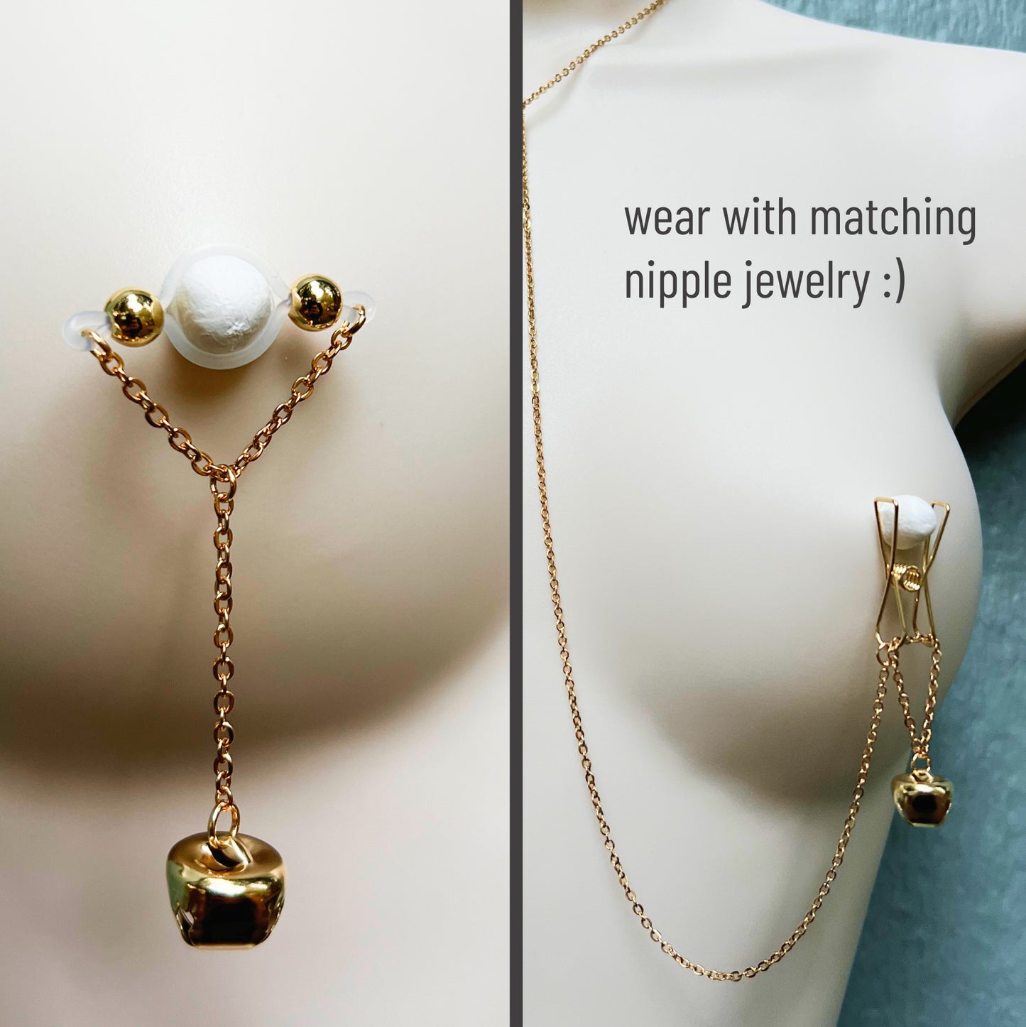 Labia Jewelry Dangle with Jingle Bell - Intimate Jewelry / Labia Clip Jewelry