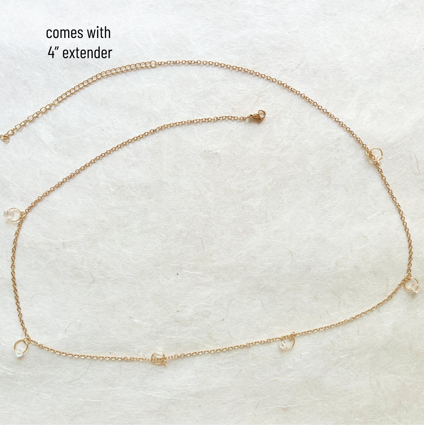 Crystal Beaded Gold Belly Chain / Boho Waist Chain Jewelry - Waterproof Body Chain