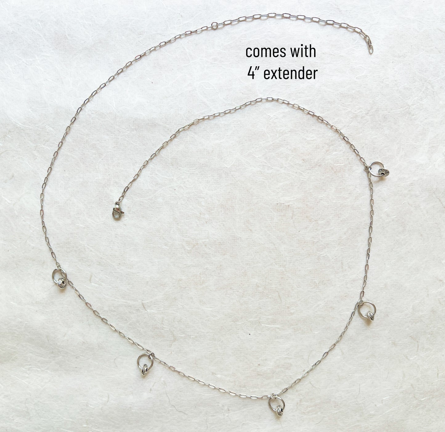 Silver Belly Chain with Roundels / Boho Waist Chain Jewelry - Waterproof Body Chain