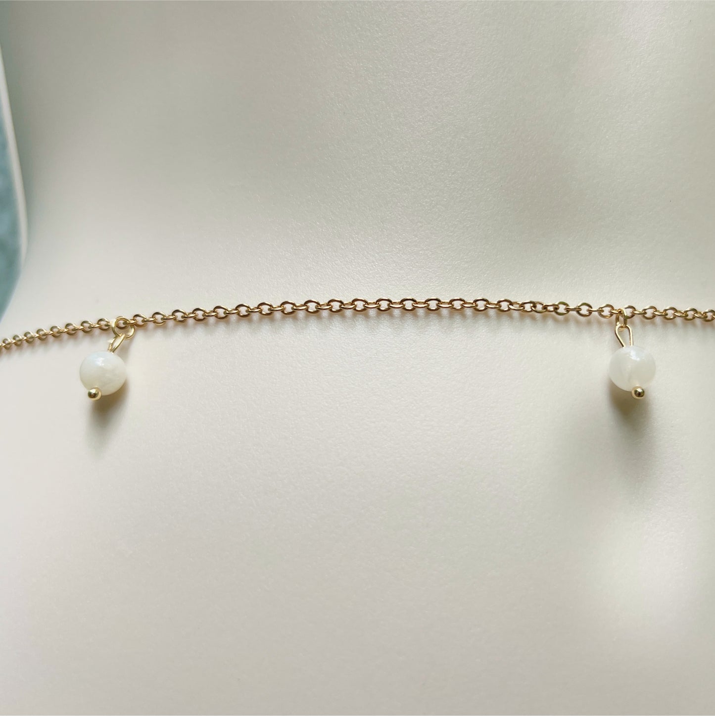 Dainty Belly Chain Beaded with Pearls or Moonstone / Waist Chain Jewelry - Waterproof Body Chain