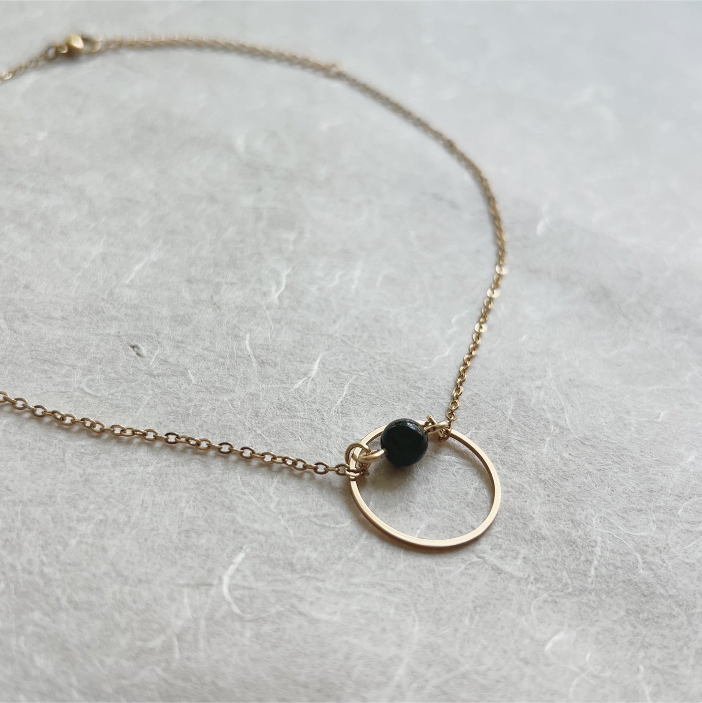 Discreet Day Collar with little Agate Moonstone or Pearl / O Ring Choker Necklace - Submissive Jewelry