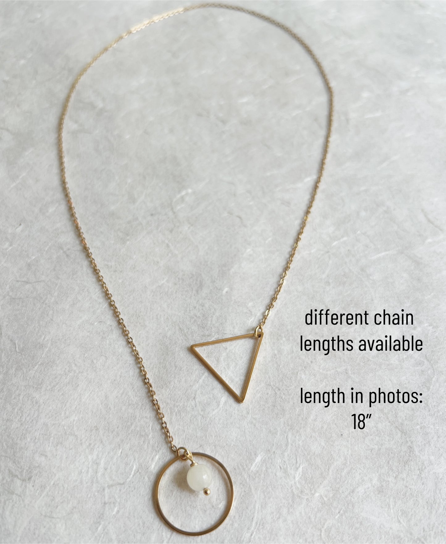 Lariat Necklace with O Ring & Triangle / Discreet Collar with Gemstones - Submissive Jewelry