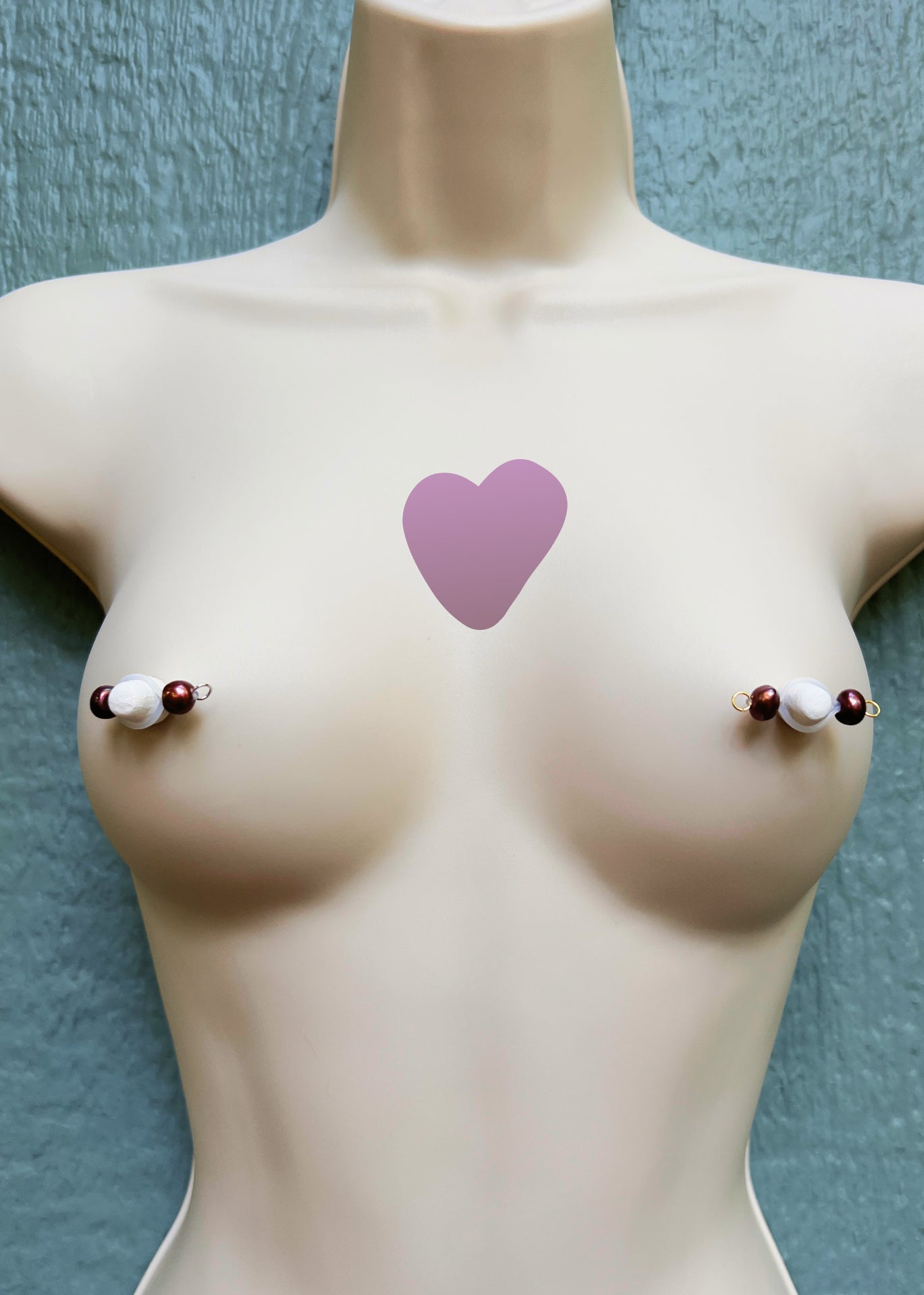 Real Pearl Fake Nipple Piercing -Barbell Nipple Rings / Faux Nipple Piercing