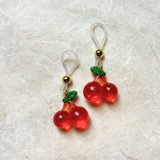 Cherry Nipple Jewelry - Faux Nipple Piercing / Non Piercing Nipple Jewelry