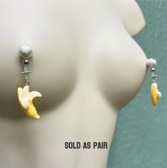 Banana Nipple Jewelry - Faux Nipple Piercing / Non Piercing Nipple Jewelry