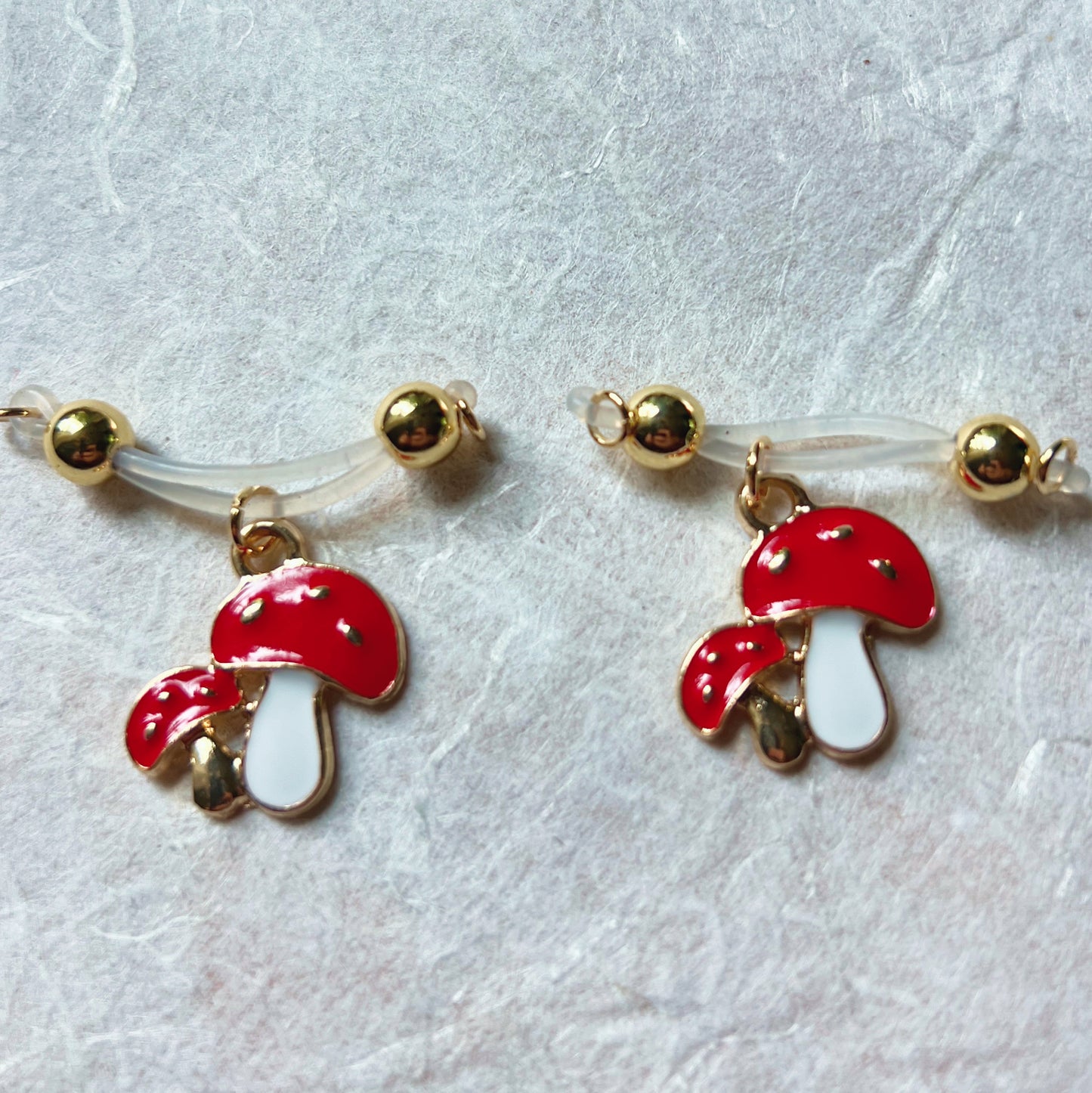 Mushroom Charm Faux Nipple Piercing - Barbell Nipple Rings / Nipple Jewelry Non Piercing