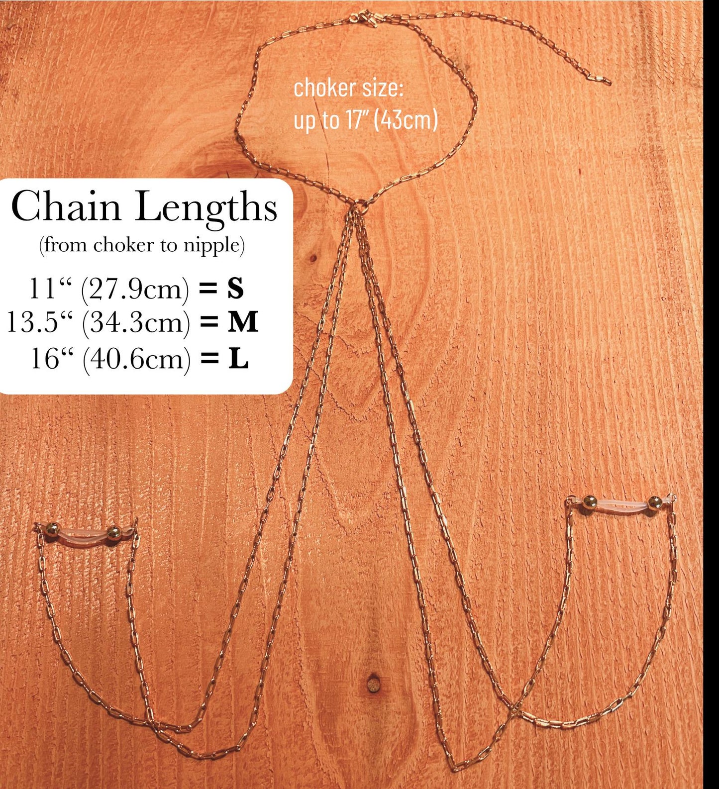 Choker Double Nipple Chain - Faux Nipple Piercing Body Chain Jewelry / Boho Chain Bra