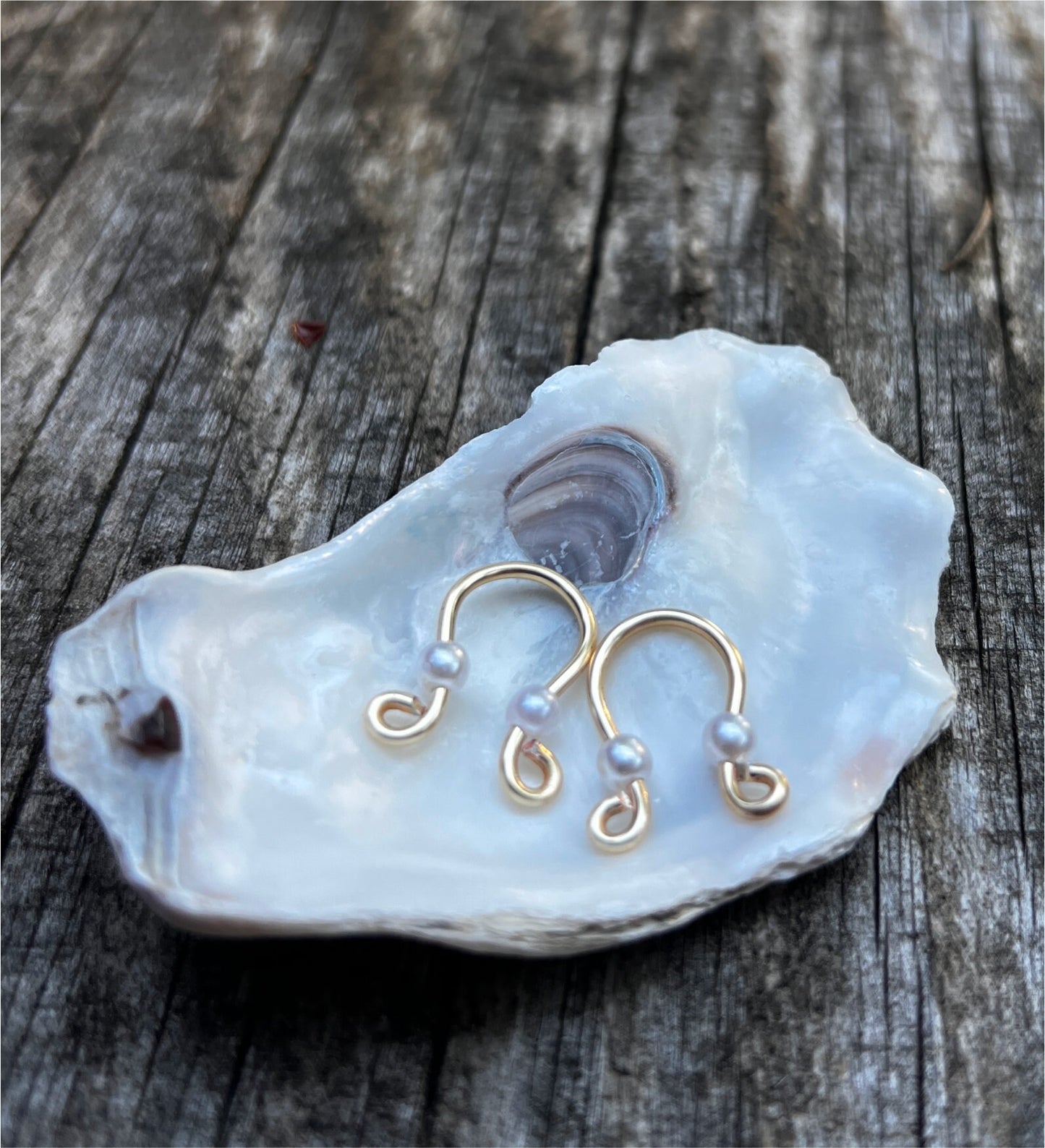 Nipple Rings with Pearls - Non Piercing Nipple Jewelry / Faux Nipple Piercing