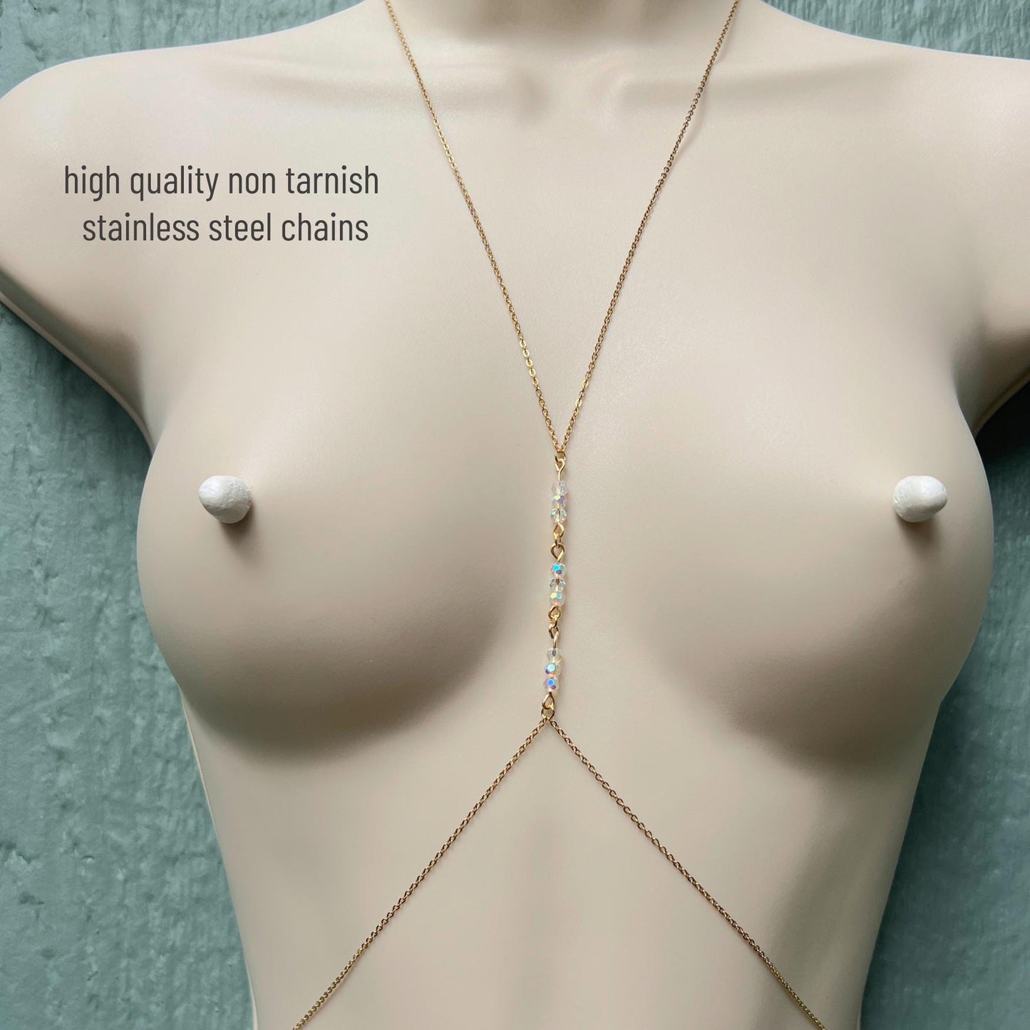 Sparkly Crystal Body Chain Jewelry - Waterproof Bra Chain / Breast Harness