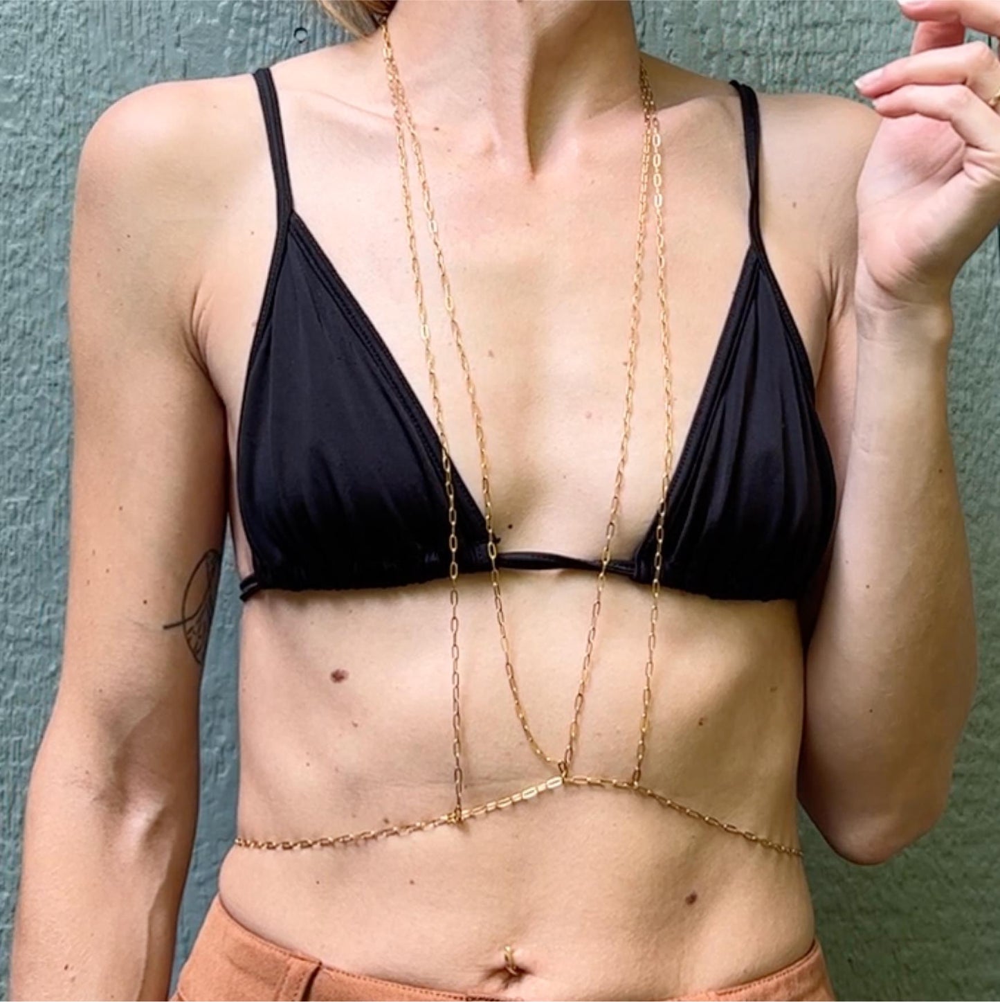 Adjustable Fine Chain Bra - Boho Body Chain Jewelry / Breast Harness