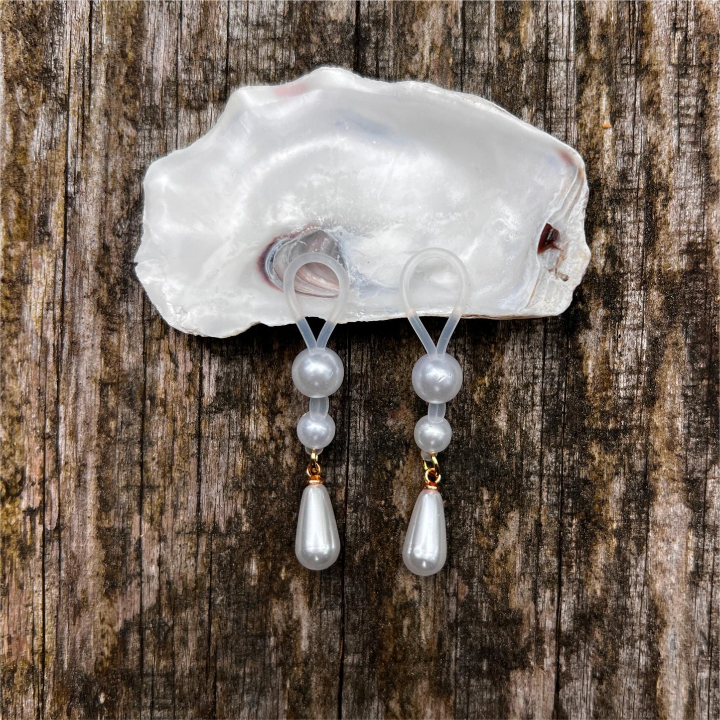 Double Pearl Dangle - Faux Nipple Piercing / Non Piercing Nipple Jewelry