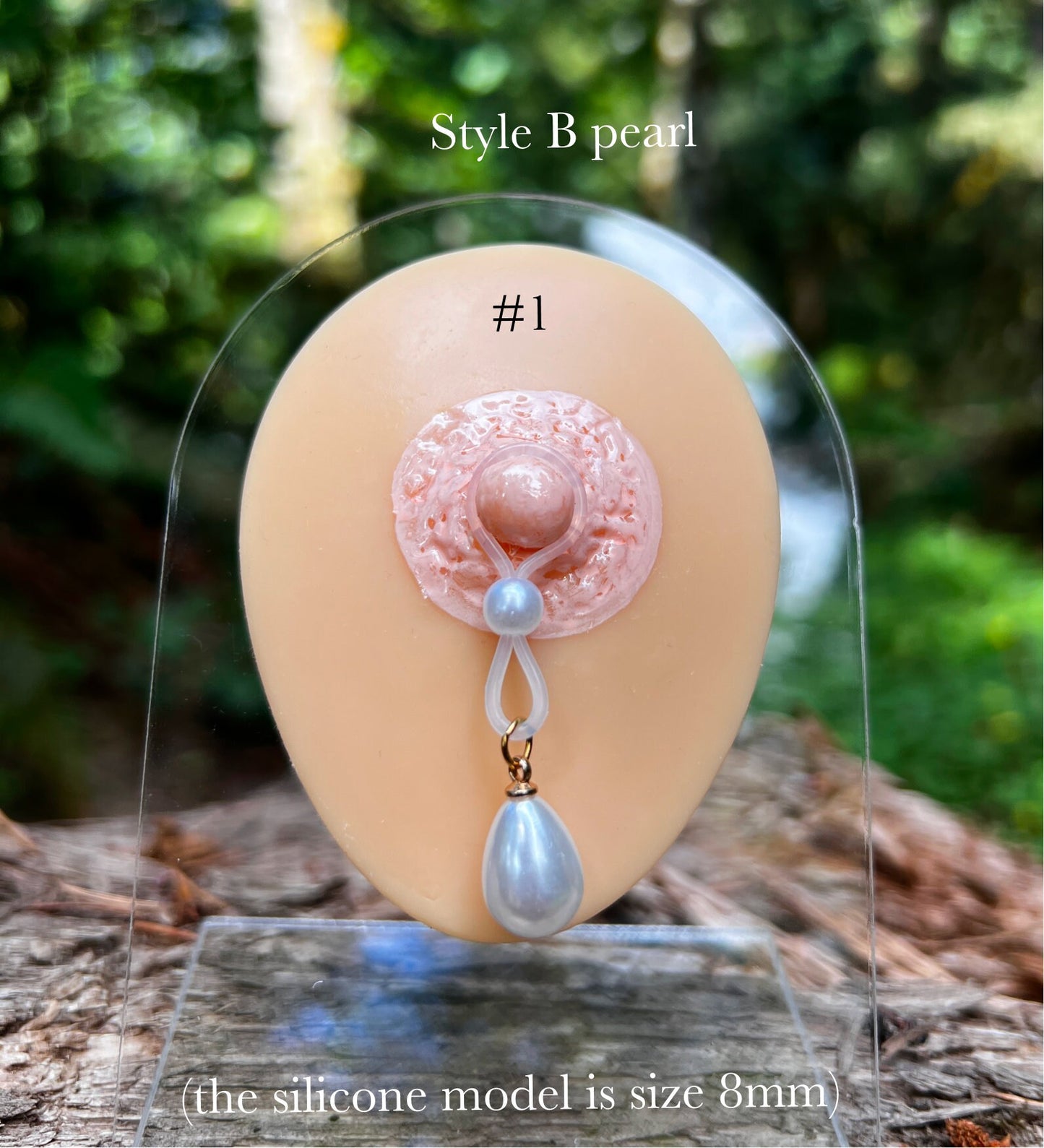 Pearl Nipple Noose Dangle - Faux Nipple Piercing / Non Piercing Nipple Jewelry