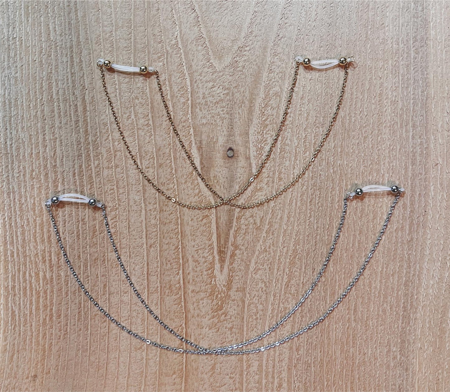 Double Nipple Chains - Faux Nipple Piercing / Body Chain to Nipple Jewelry / Bra Chain