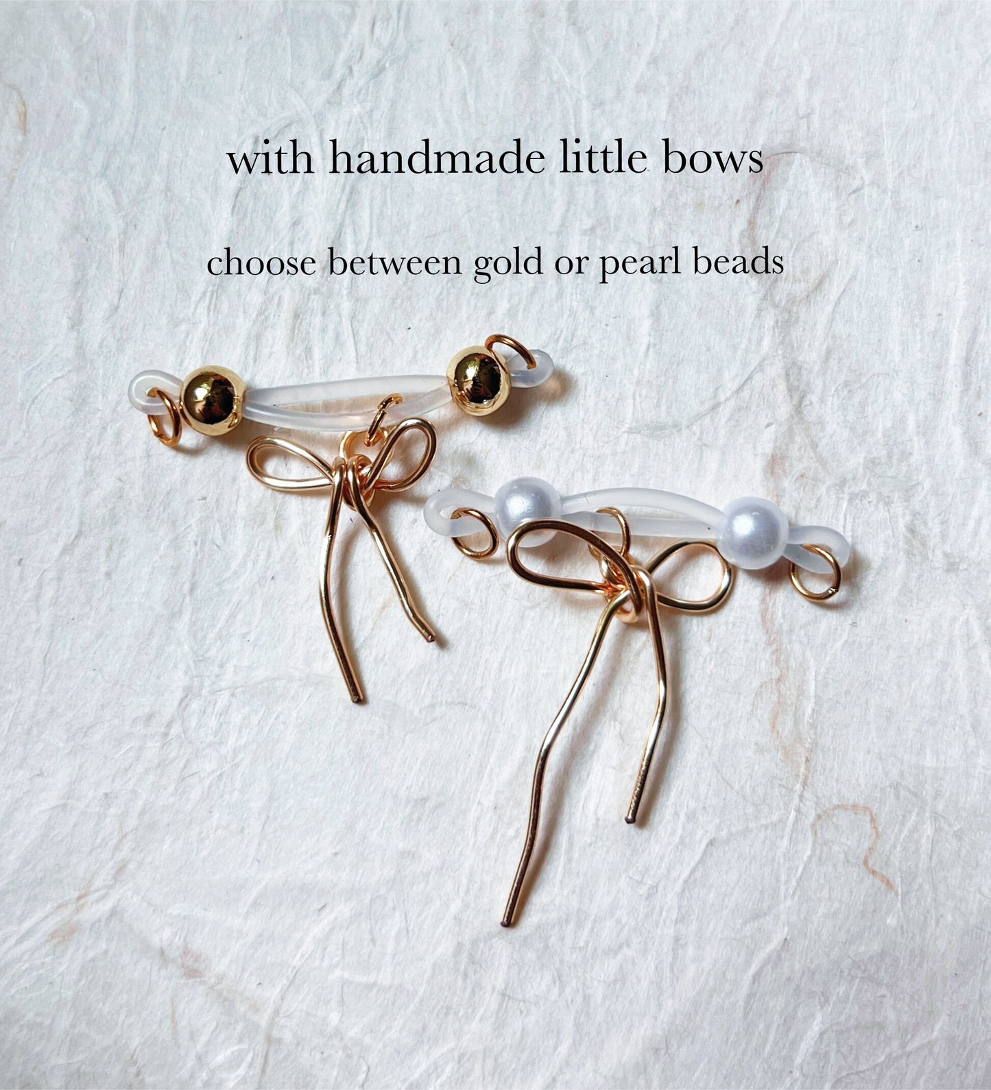 Handmade Bow - Barbell Nipple Rings / Faux Nipple Piercing