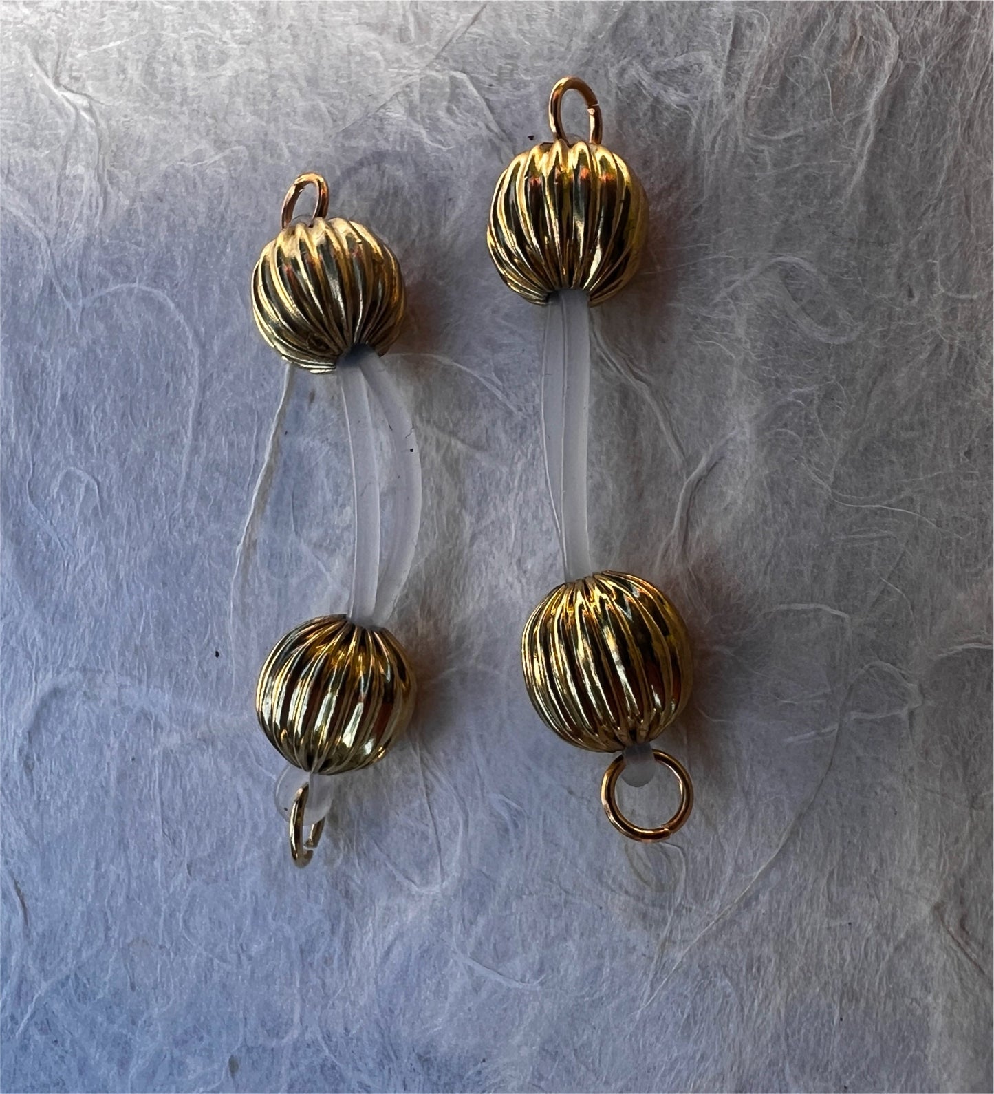 Gold Melon - Barbell Nipple Rings / Faux Nipple Piercing