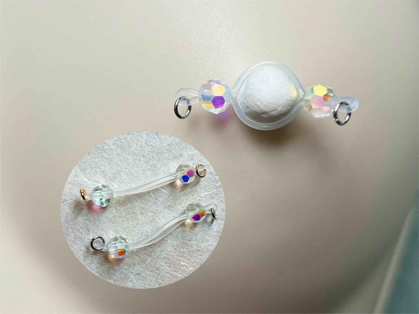 sparkly glass bead nipple jewelry, fake nipple piercing with faceted glass barbell, dainty nipple jewelry