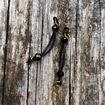 Dainty Sparkly Black - Barbell Nipple Rings / Faux Nipple Piercing