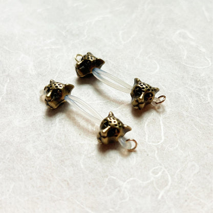 Leopard Nipple Jewelry - Barbell Fake Nipple Piercing  / Non Piercing Nipple Jewelry
