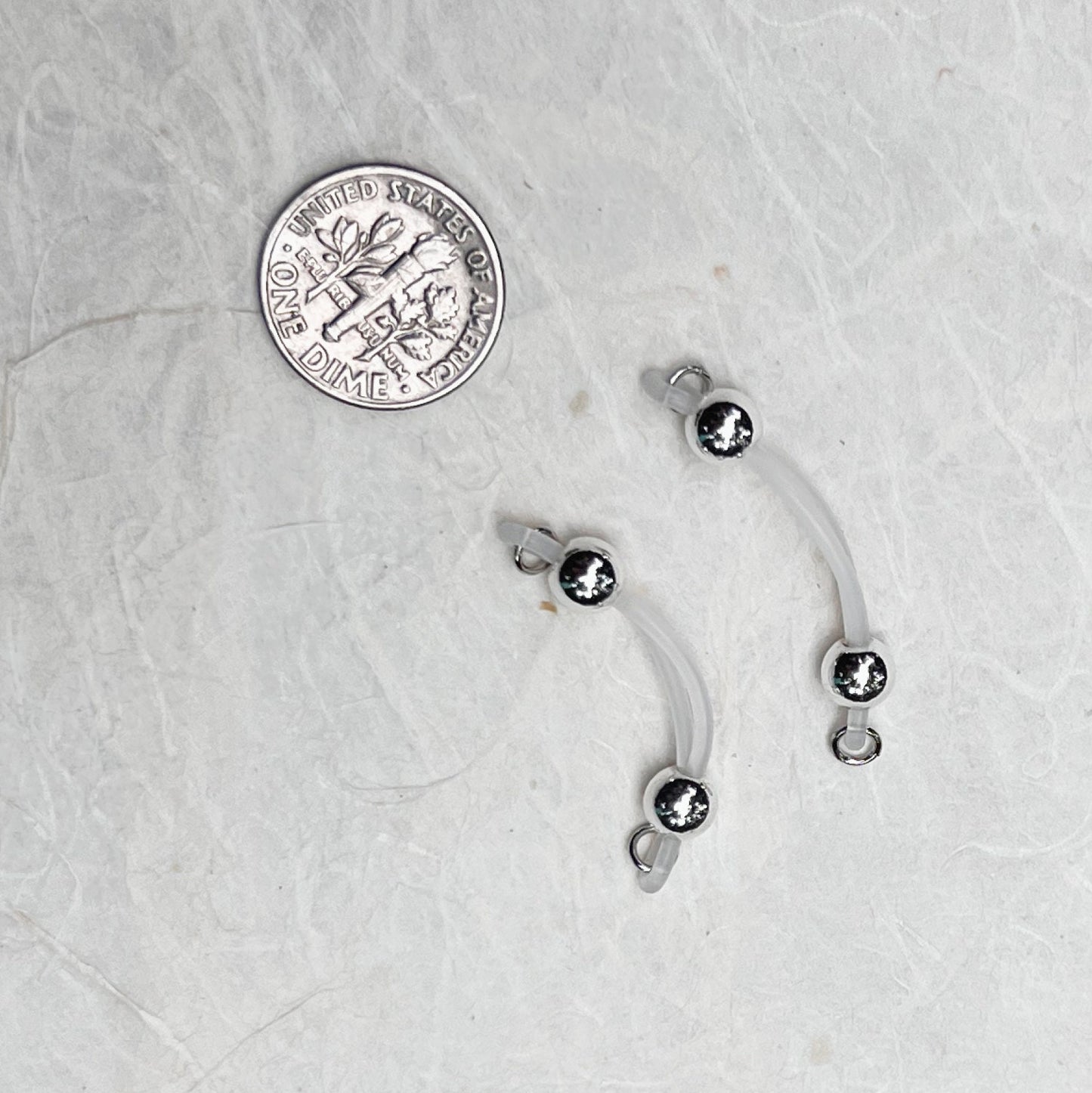 Classic Silver Barbell Fake Nipple Piercing - Barbell Nipple Rings / Nipple Jewelry Non Piercing