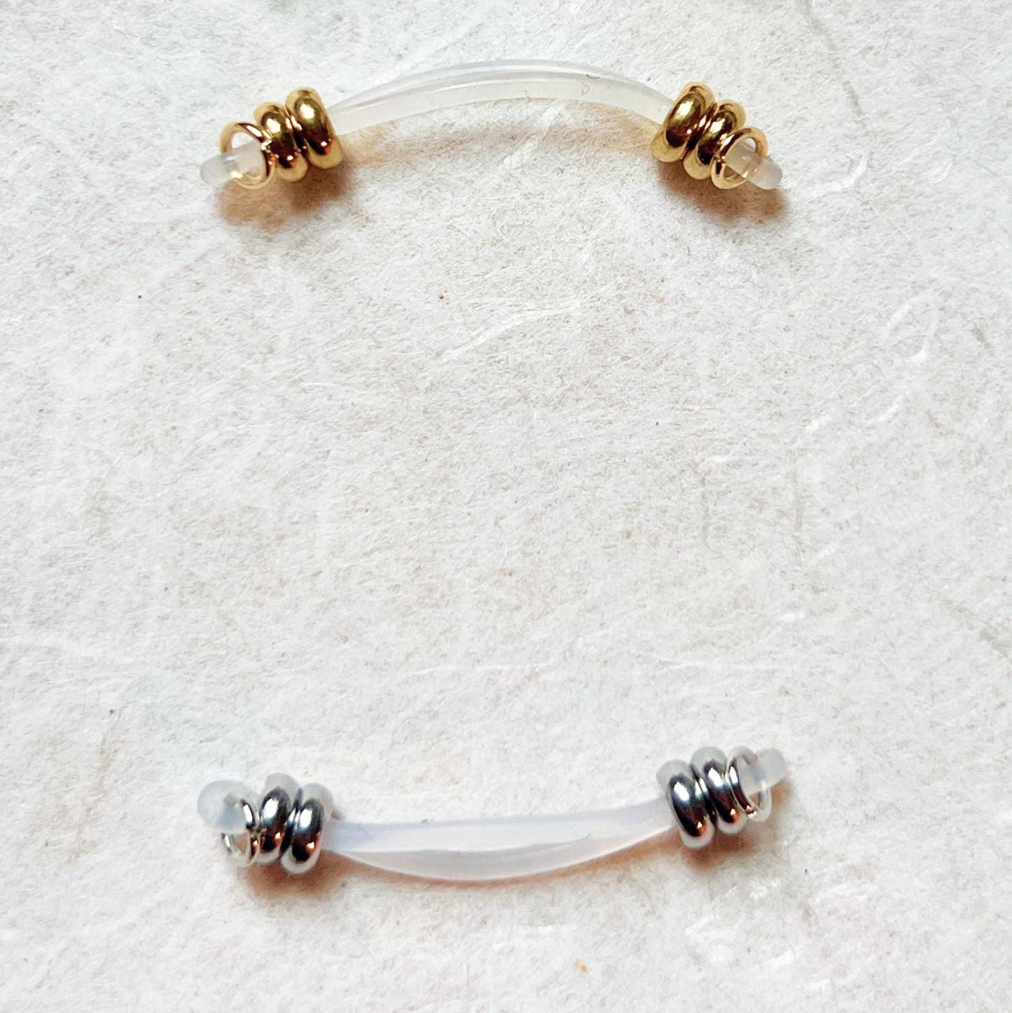 Dainty Flat Beads Fake Nipple Piercing - Barbell Nipple Rings / Nipple Jewelry Non Piercing