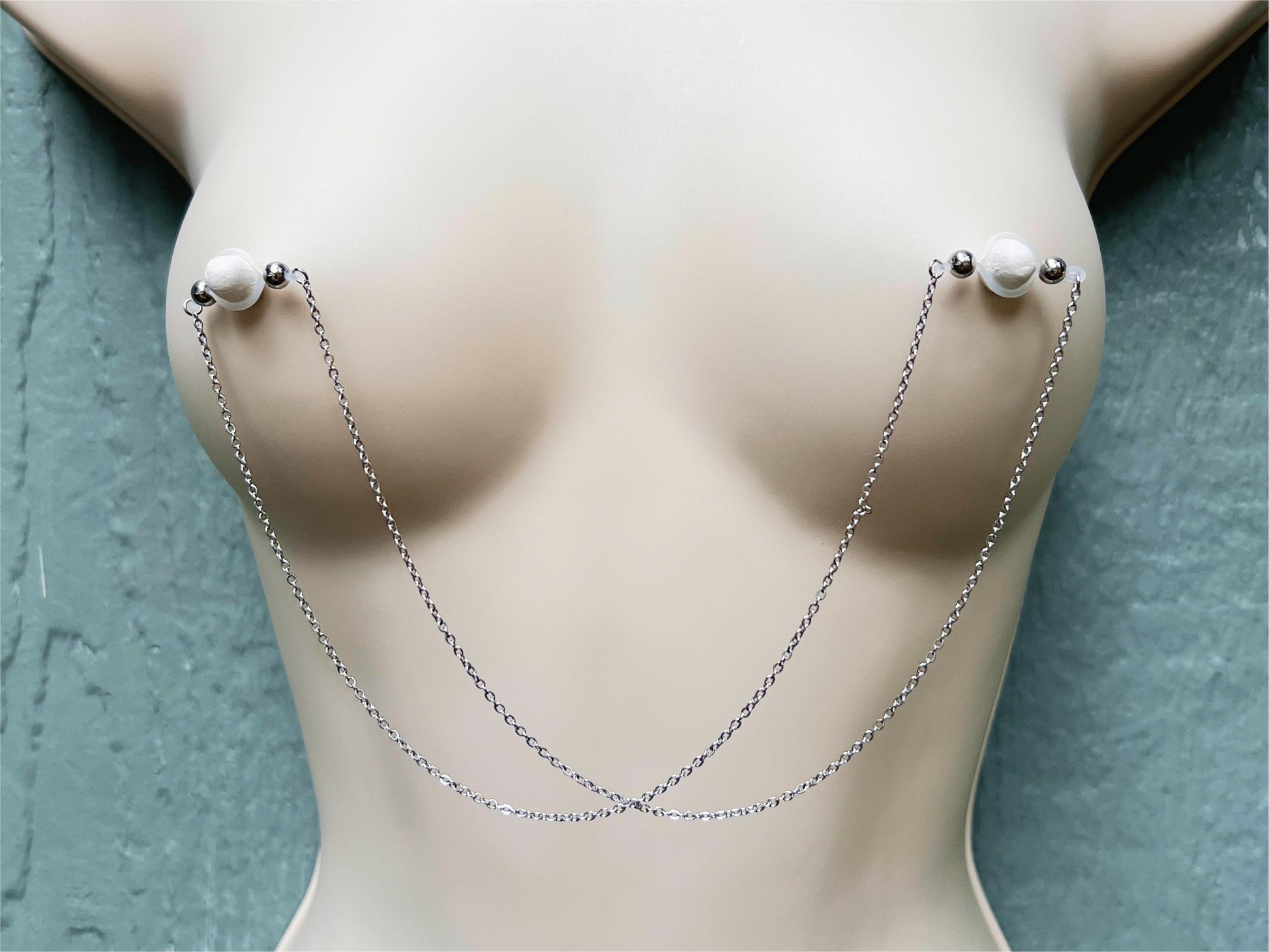 body chain to nipple piercing, silver nipple jewelry and nipple chain, dainty breast jewelry